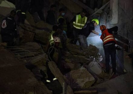 Damaged buildings in Beirut following Israeli attacks in Lebanon