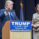 Donald Trump standing with his wife Melania Trump.