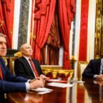 US envoy Steve Witkoff and Jared Kushner meeting Russian President Vladimir Putin at the Kremlin in Moscow.
