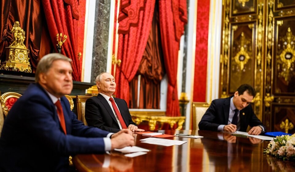 US envoy Steve Witkoff and Jared Kushner meeting Russian President Vladimir Putin at the Kremlin in Moscow.