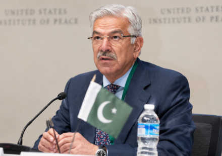 Pakistan Defence Minister Khawaja Asif speaking about governance and alleged bureaucratic migration.
