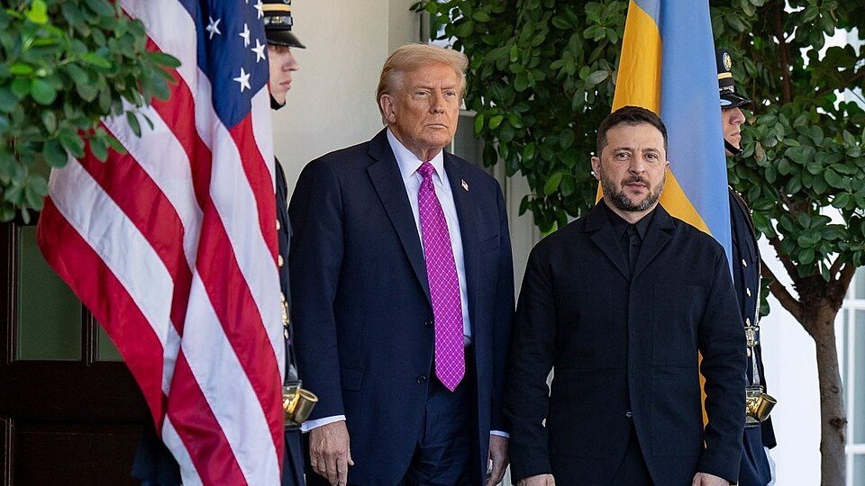 Trump-Zelenskyy Rift Deepens as Washington Eases Russia Pressure and Ukraine Fears Losing Support Donald Trump and Volodymyr Zelenskyy during a meeting amid tensions over US policy toward Ukraine.