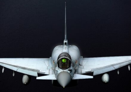 RAF Typhoon fighter jet assigned to defensive air missions supporting Saudi Arabia.
