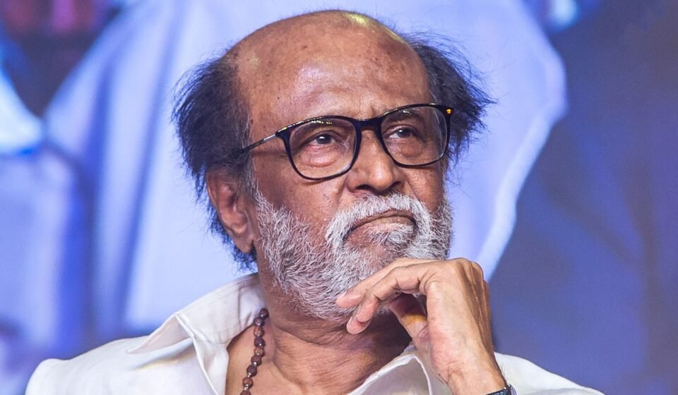 Tamil actor Rajinikanth at a cinema screening of Jailer 2 with fans in Chennai.
