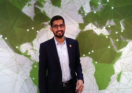 Sundar Pichai and Donald Trump in connection with the reported proposal to rename the Atlantic Ocean.