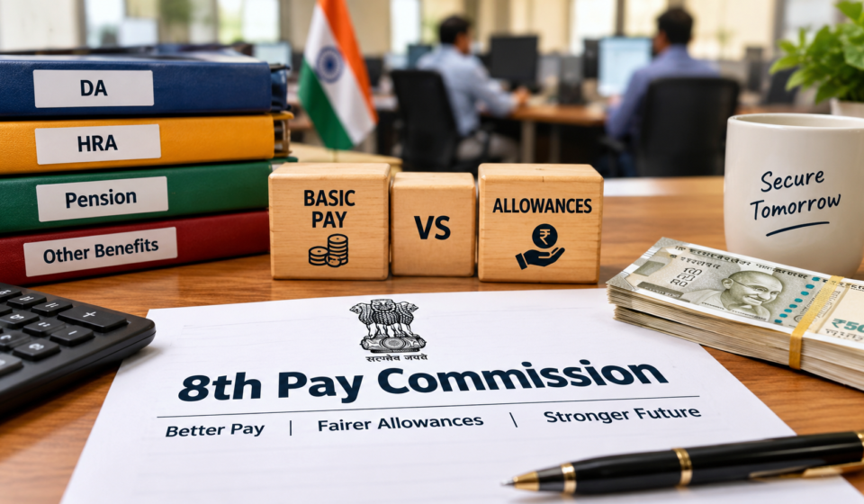 8th Pay Commission: Higher Basic Pay or Bigger Allowances? What Could Offer Government Employees Greater Financial Security 8th Pay Commission comparison of basic pay and allowances for Indian government employees.