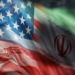 Us and iran flag