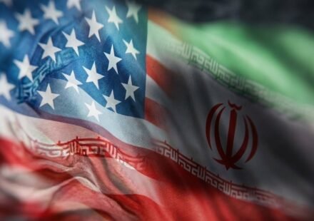 Us and iran flag