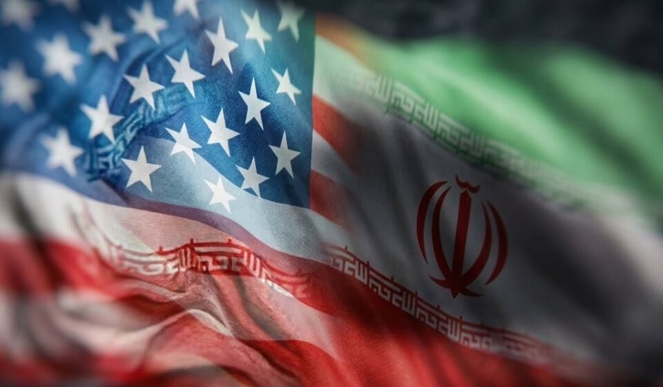 Us and iran flag