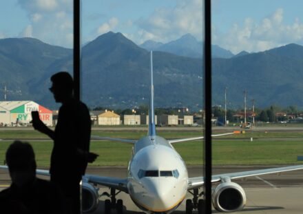 Aircraft parked at an airport in Italy.